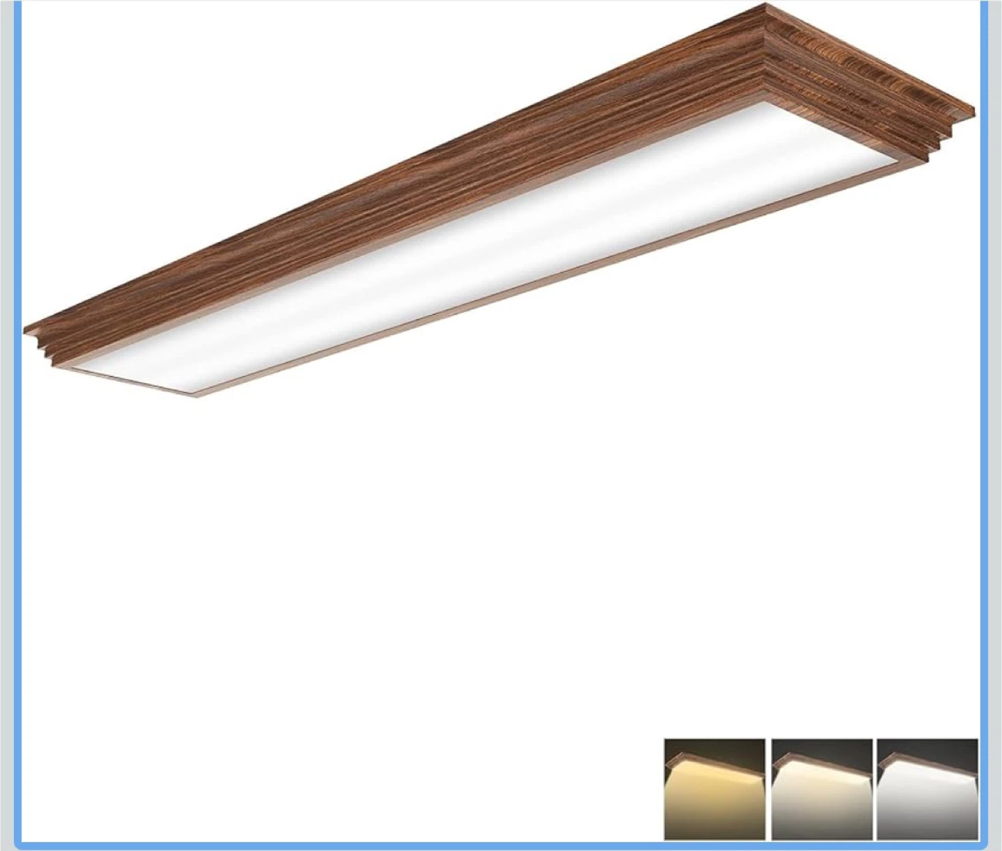 4FT LED Light Fixture with Wooden Frame - photo 2