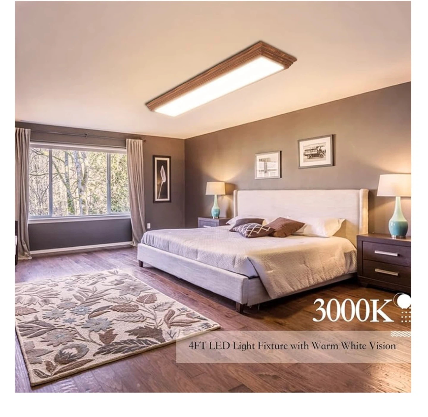 4FT LED Light Fixture with Wooden Frame - photo 4