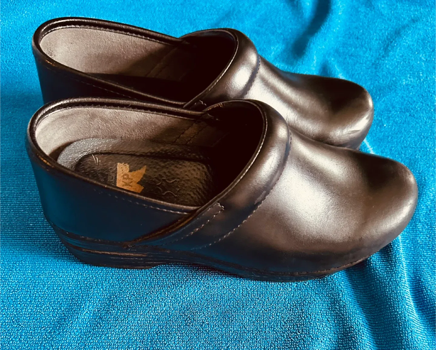 Dansko Black Leather Clogs Size 38 WIDE image indicator(4)