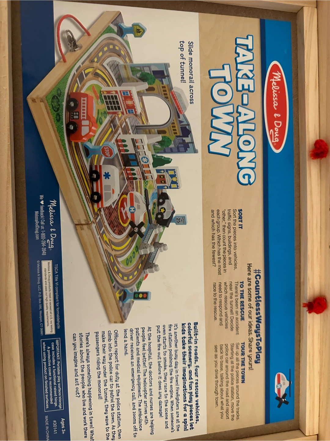 Melissa & Doug Take-Along Town Wooden Play Set