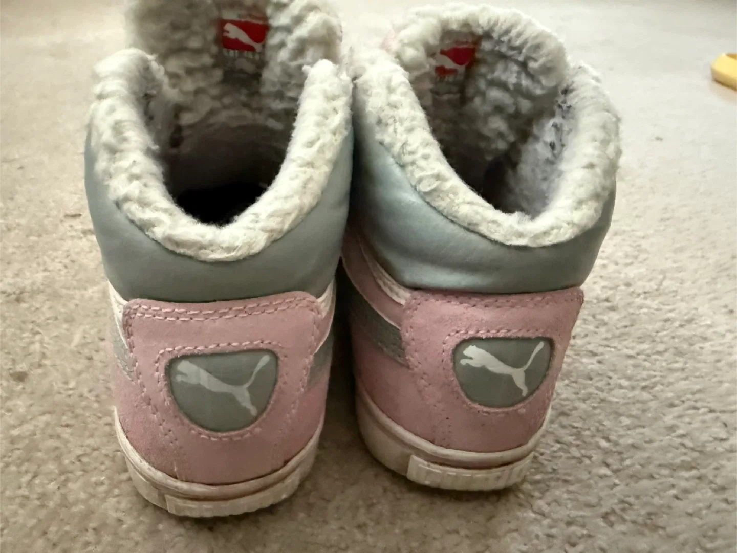 Puma Pink & Grey High Top Sneakers size 5 image indicator(4)