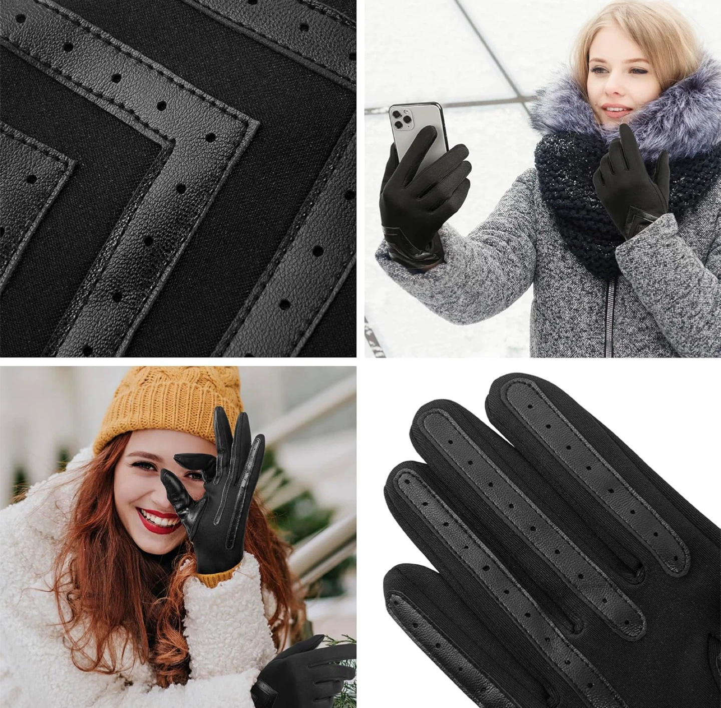 Soft Women Touch Screen Gloves - Black - photo 5