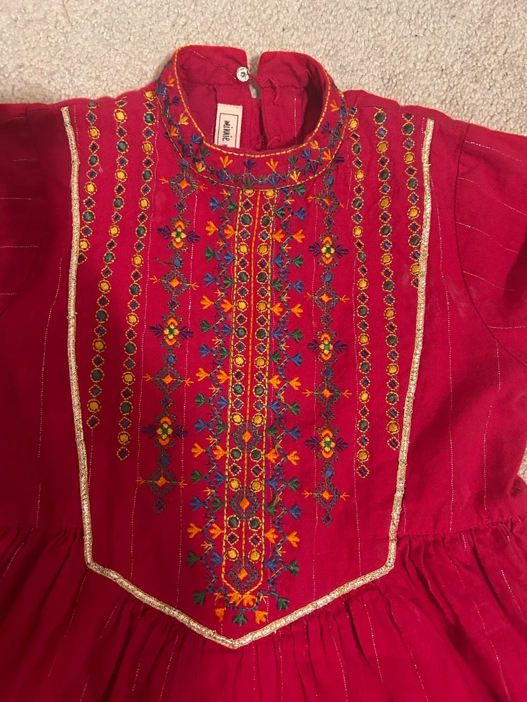 Minnie Minors Red Embroidered Dress 🥕 image indicator(3)