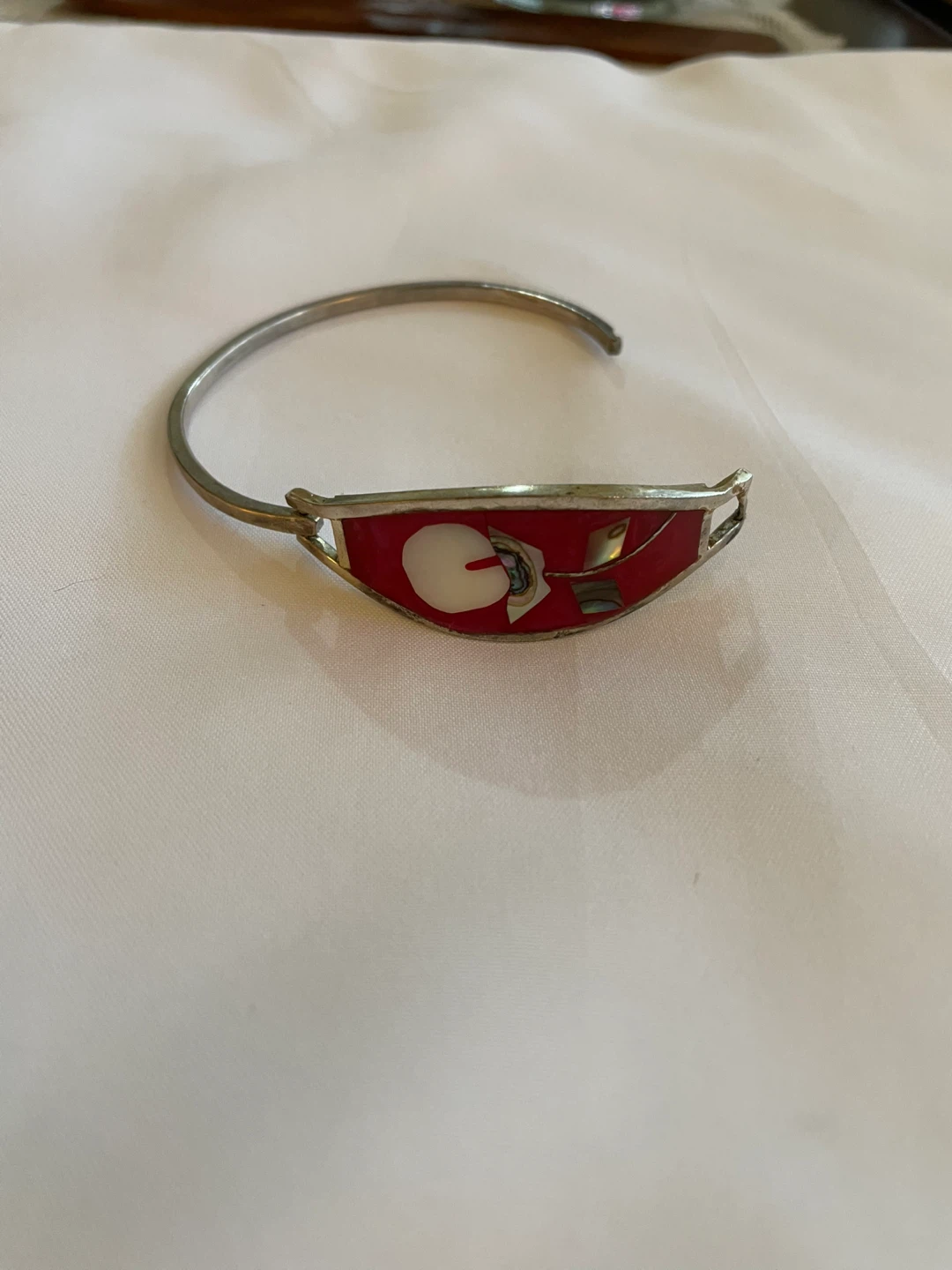 Red & Silver Bangle Bracelet - photo 2