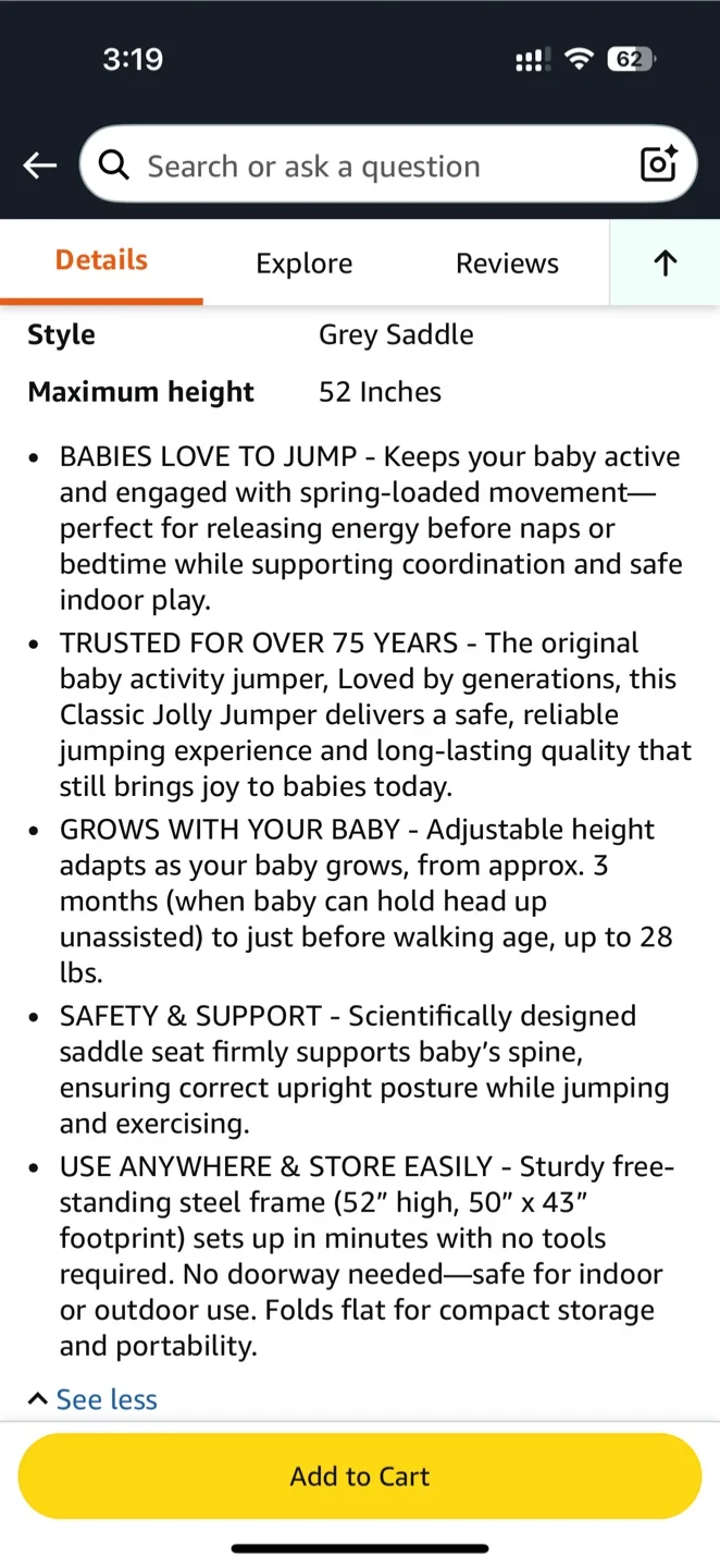 Jolly Jumper (Grey Saddle) – Like Brand New | Only Used 3 Times image indicator(5)