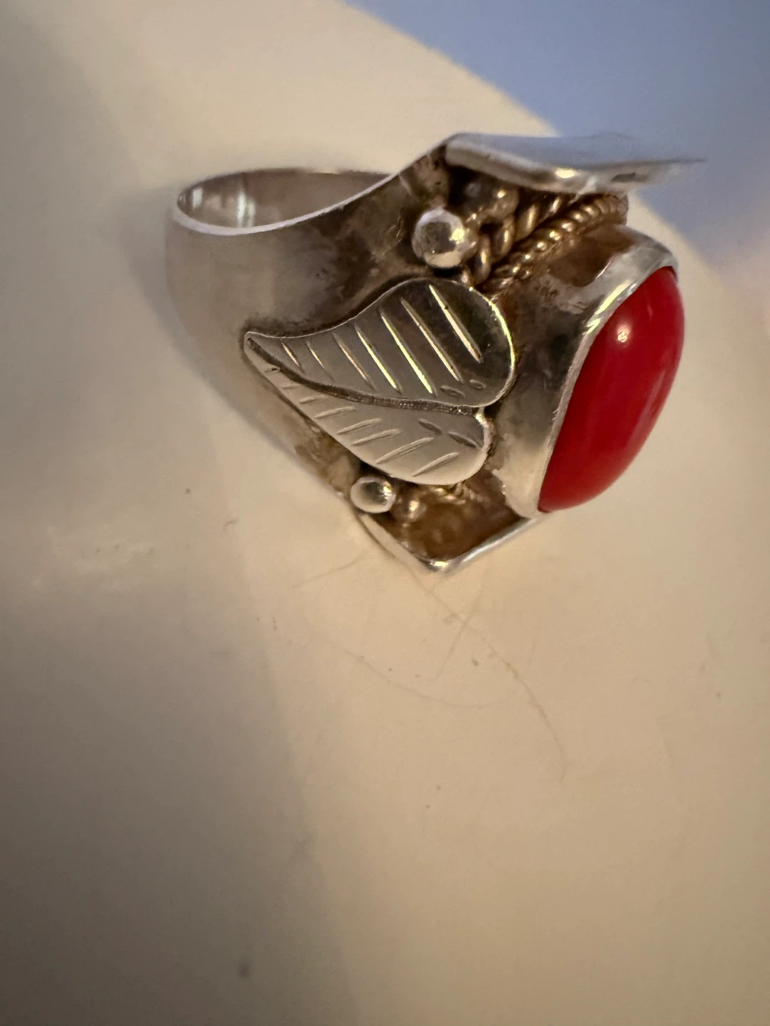 Red Stone Silver Ring(Men’s/ women’s) - photo 2