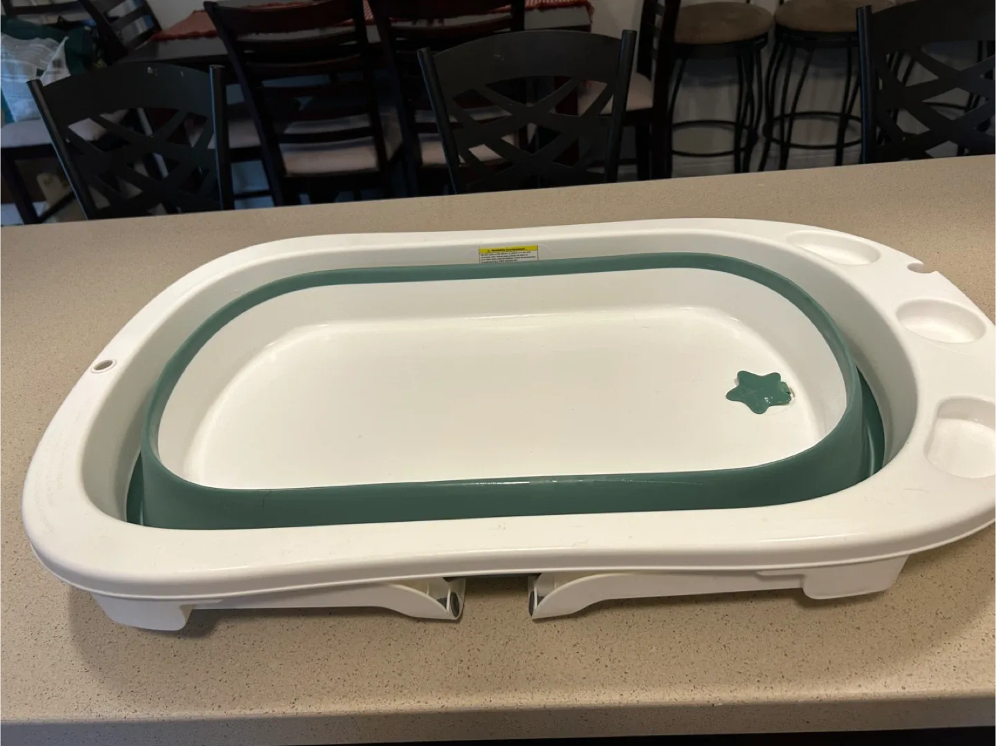 Collapsible Baby Bathtub - White & Green image indicator(5)