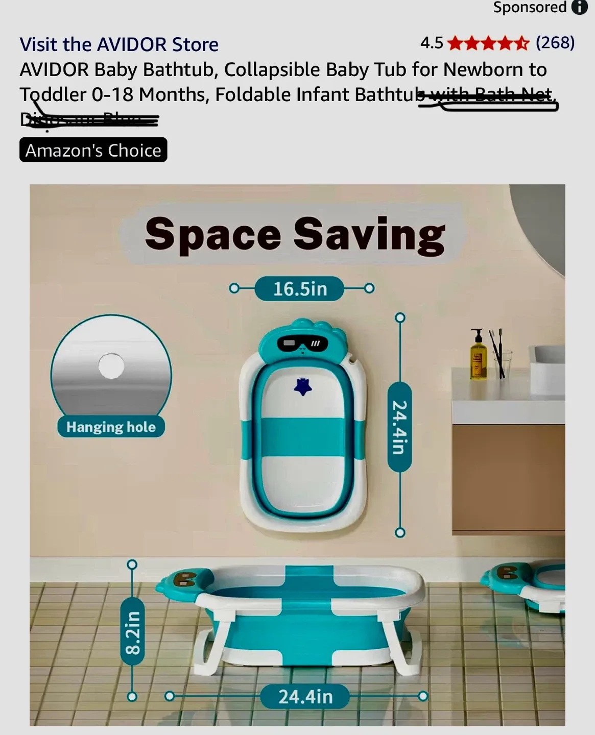 Collapsible Baby Bathtub - White & Green image indicator(6)