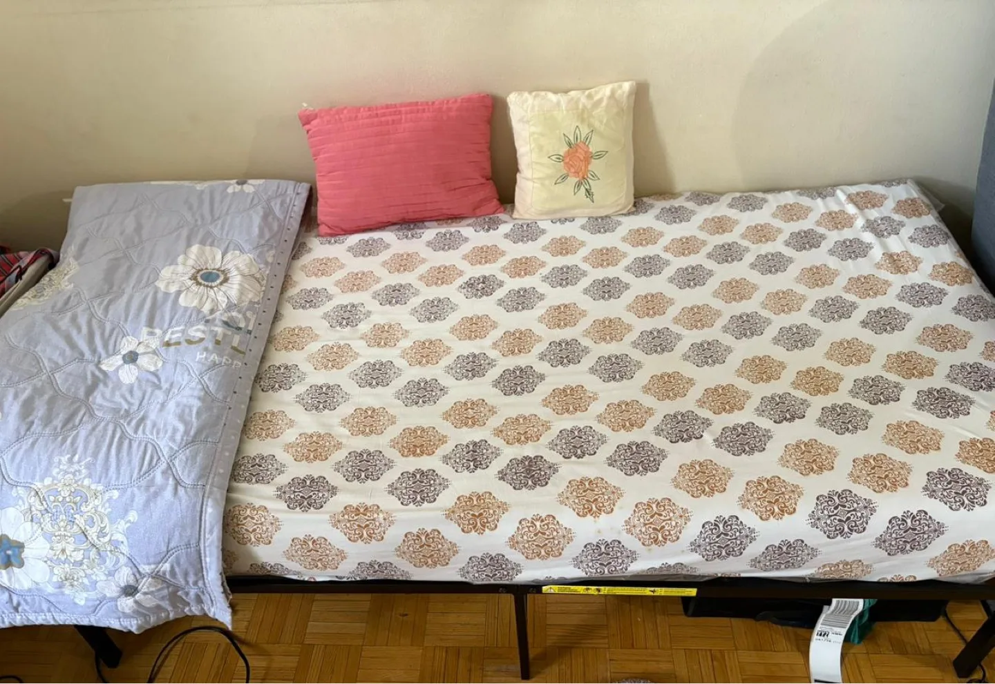 Iron frame and twin mattress thumbnail