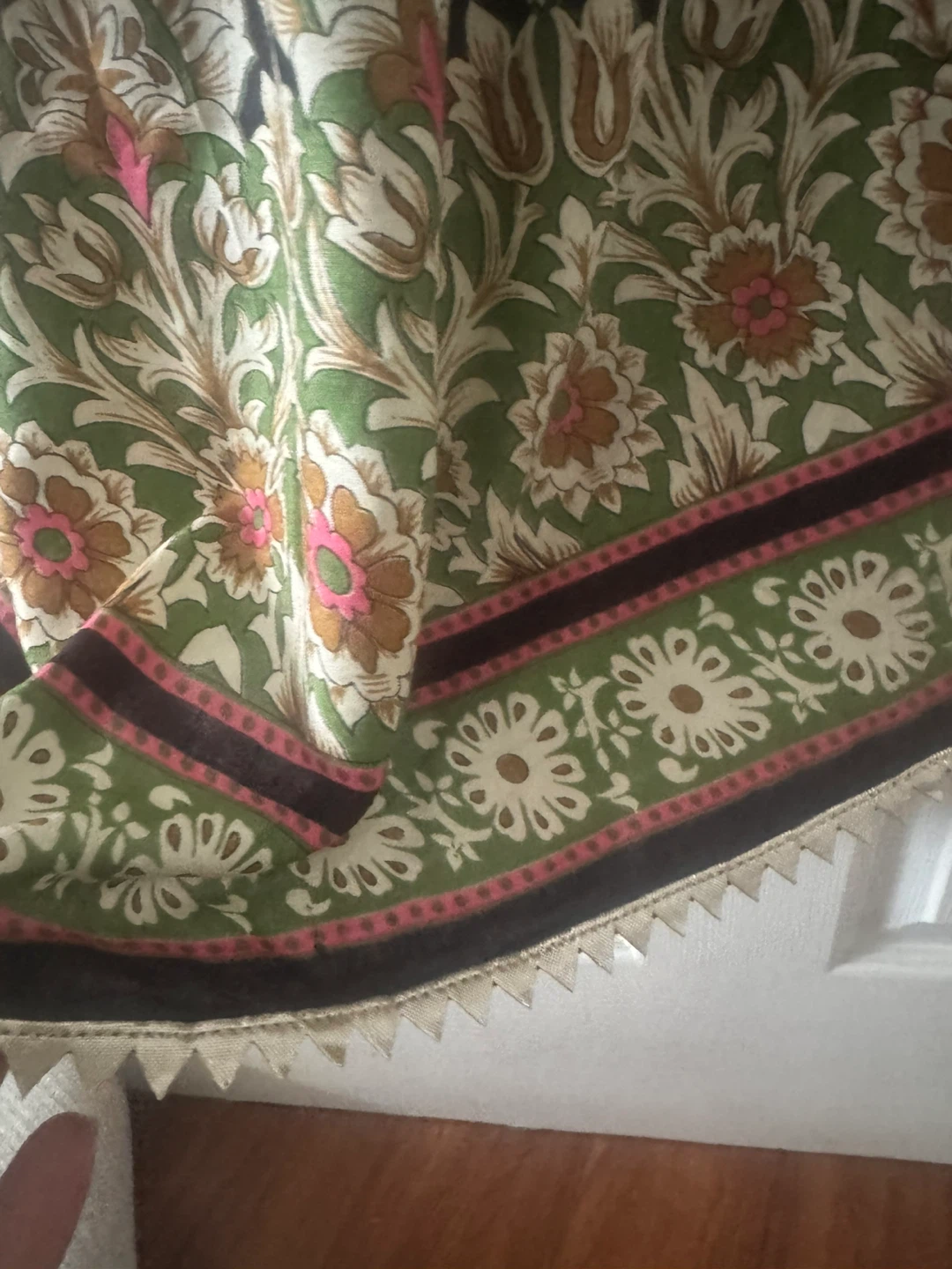 2pcs silk long Pink & Black Patterned Dress - photo 2