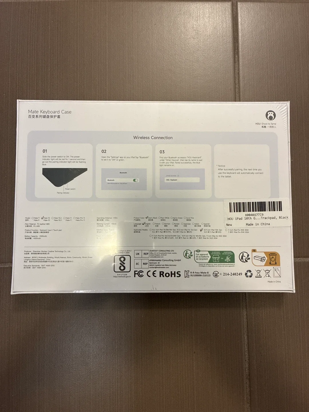 HOU Mate Keyboard Case for iPad 10th Gen - Black image indicator(2)