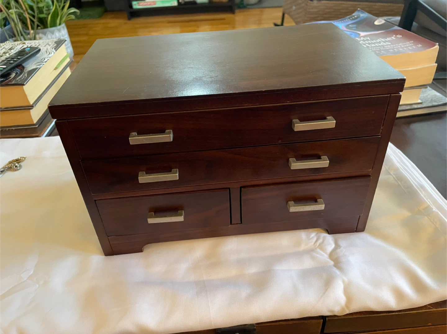 Wooden Jewelry Box with Mirror