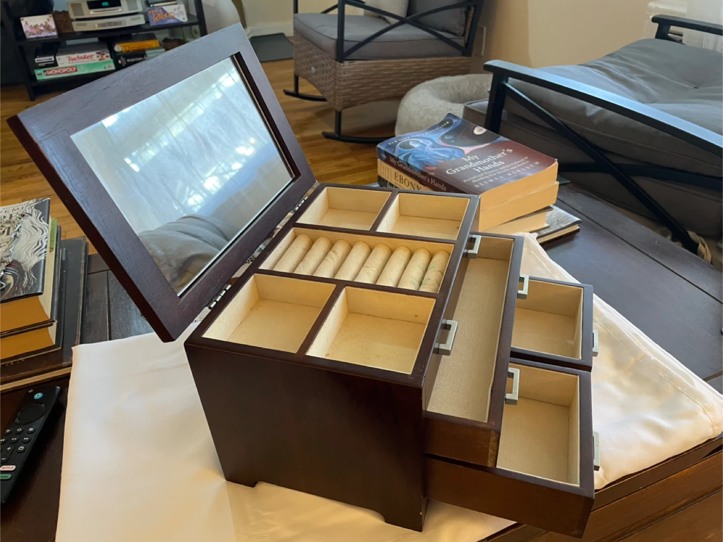 Wooden Jewelry Box with Mirror - photo 2