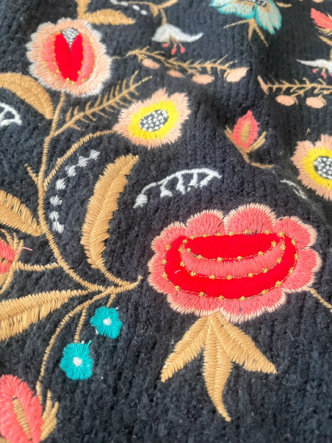 Cliché Black Floral Embroidered Sweater - XL image indicator(5)