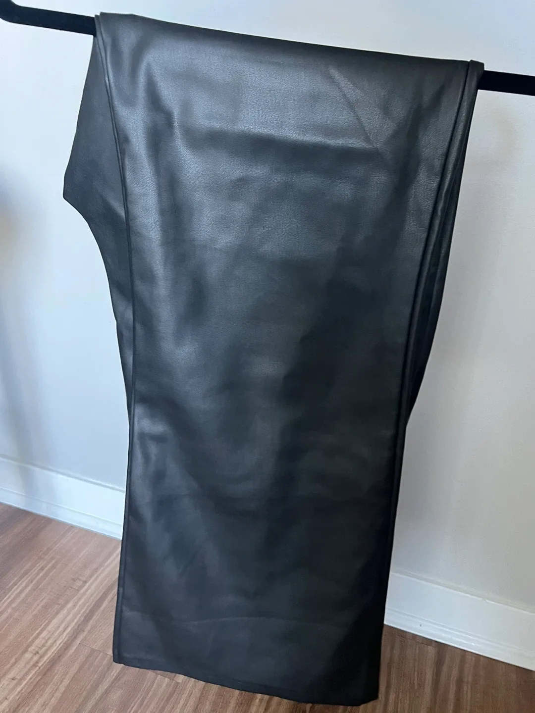 Faux Leather Flare Pants biker ASOS 90s grunge y2k bell bottoms image indicator(3)