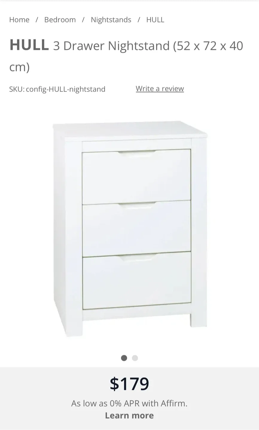White 3-Drawer Nightstand image indicator(2)