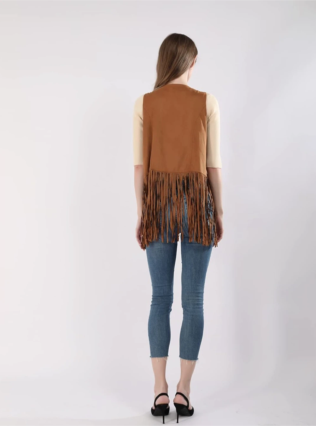 Brown Fringe Vest - photo 4