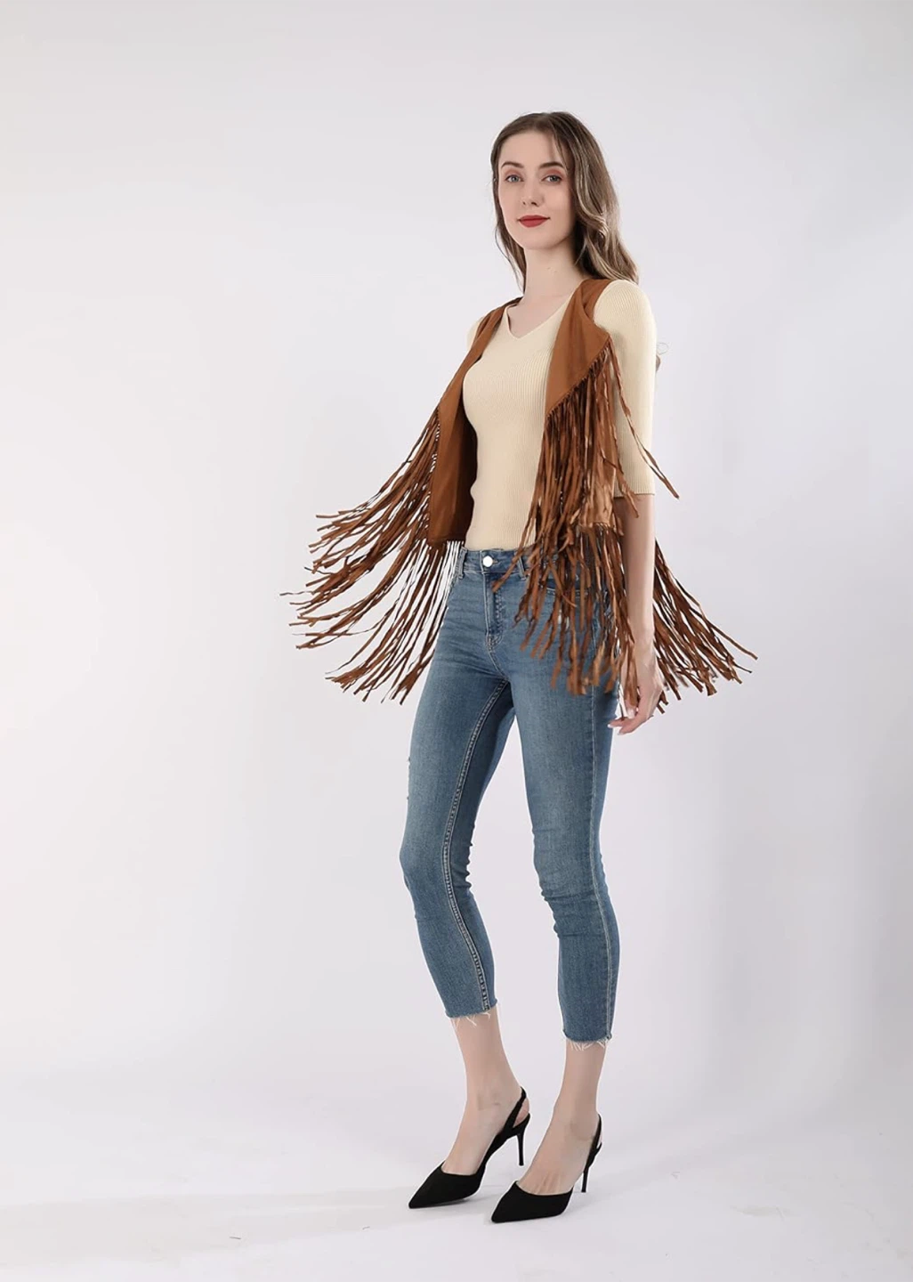 Brown Fringe Vest - photo 2
