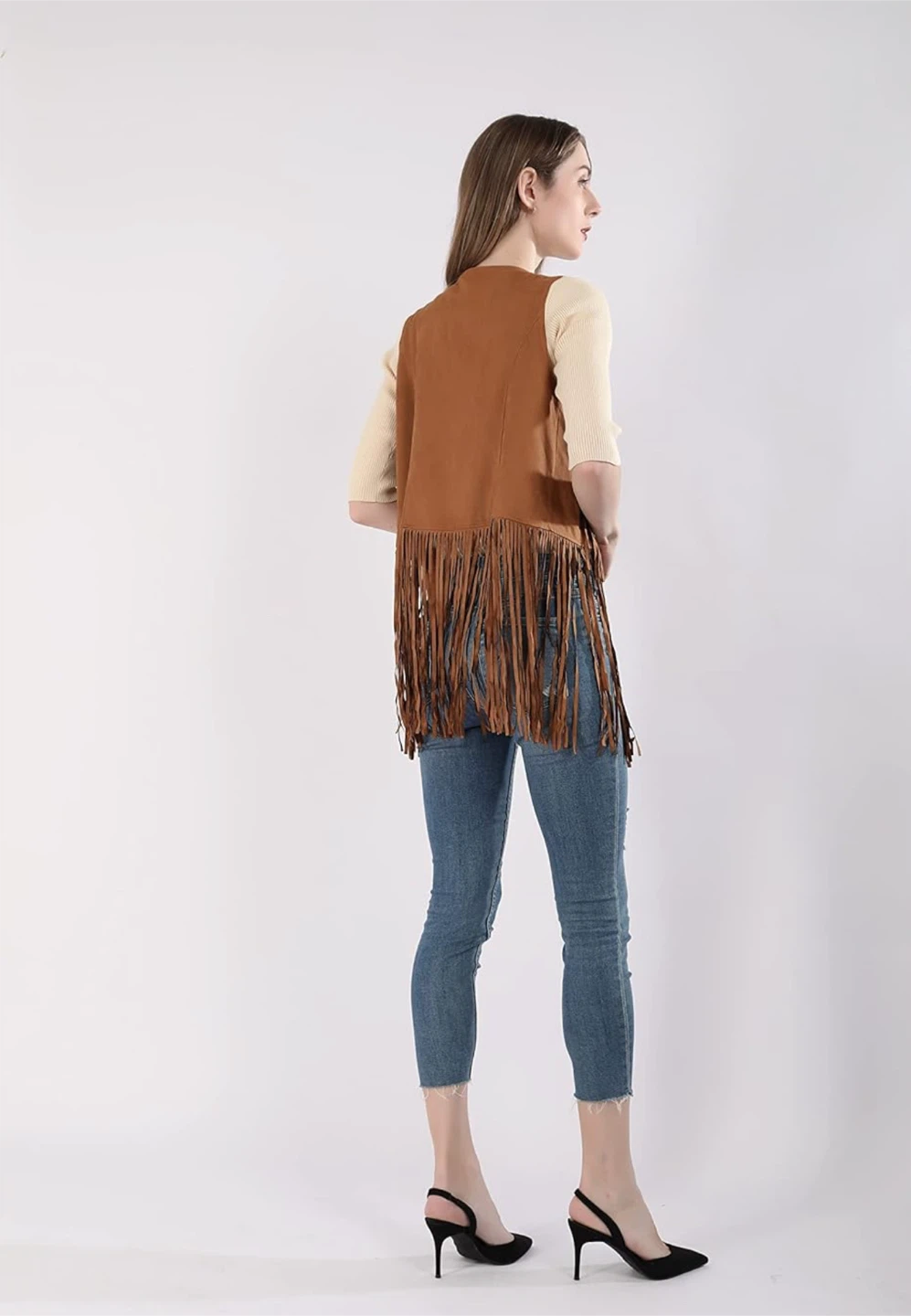 Brown Fringe Vest - photo 5