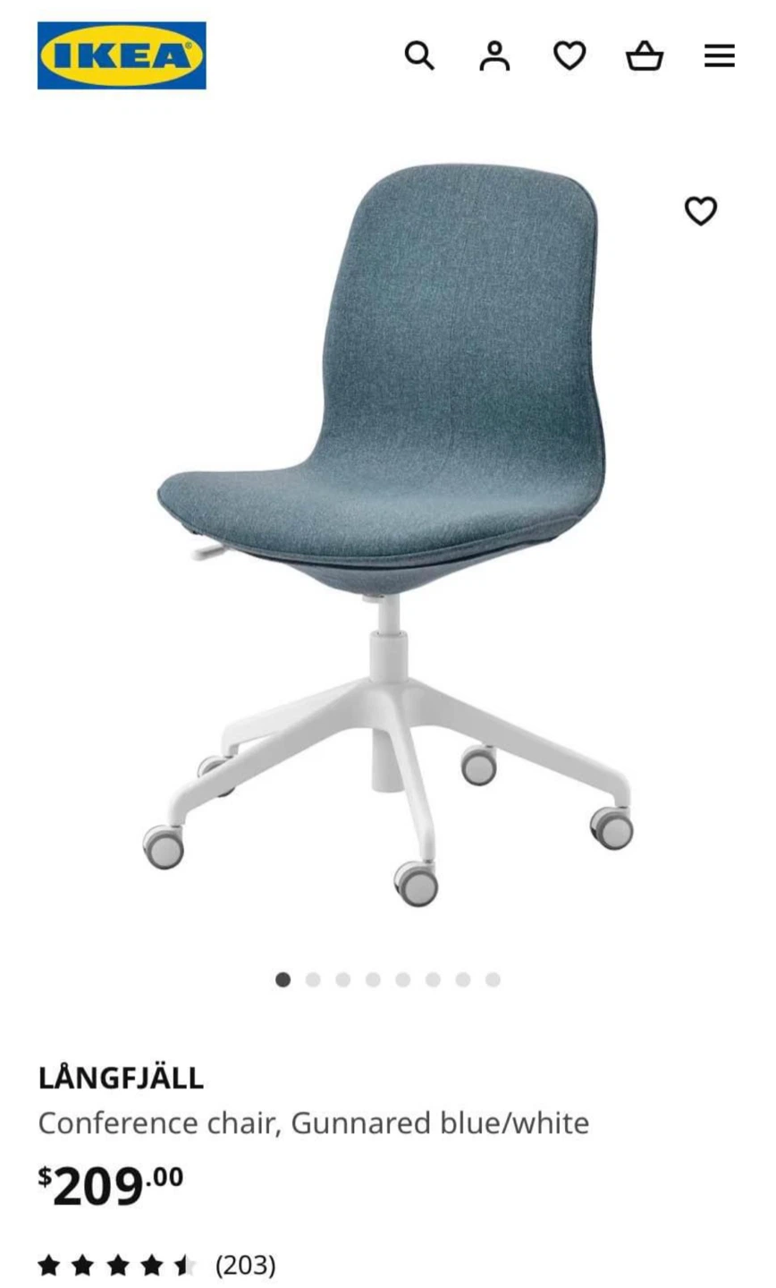 IKEA LÅNGFJÄLL Conference Chair - Gunnared Blue - photo 3