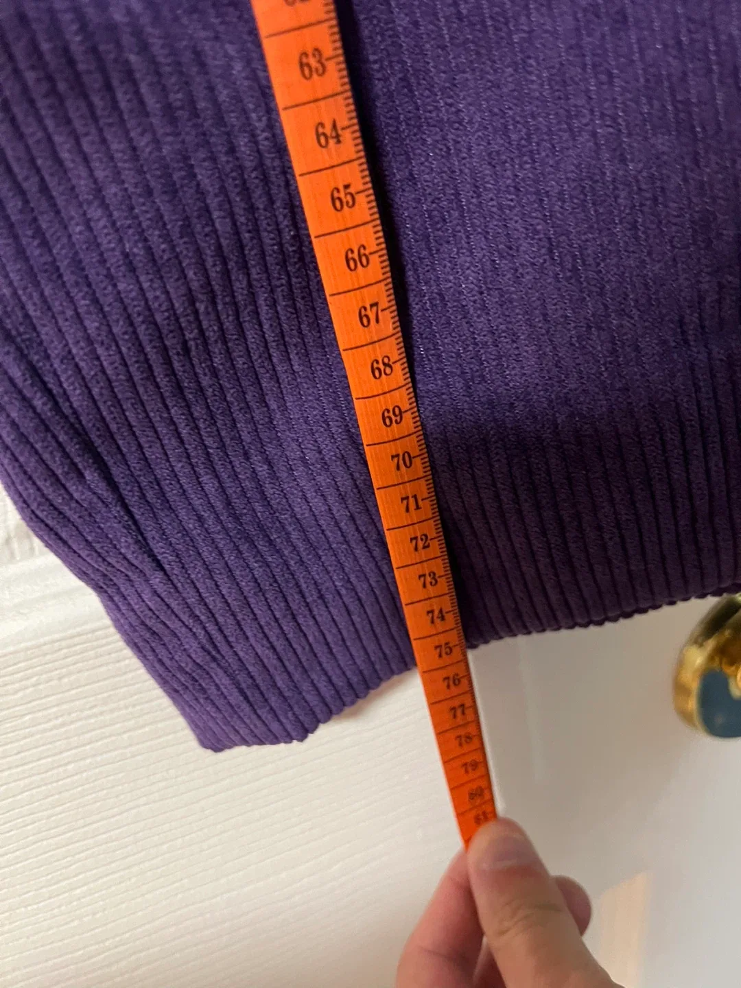 Colorful Geometric Knit Sweater & Purple Corduroy Skirt Set image indicator(6)