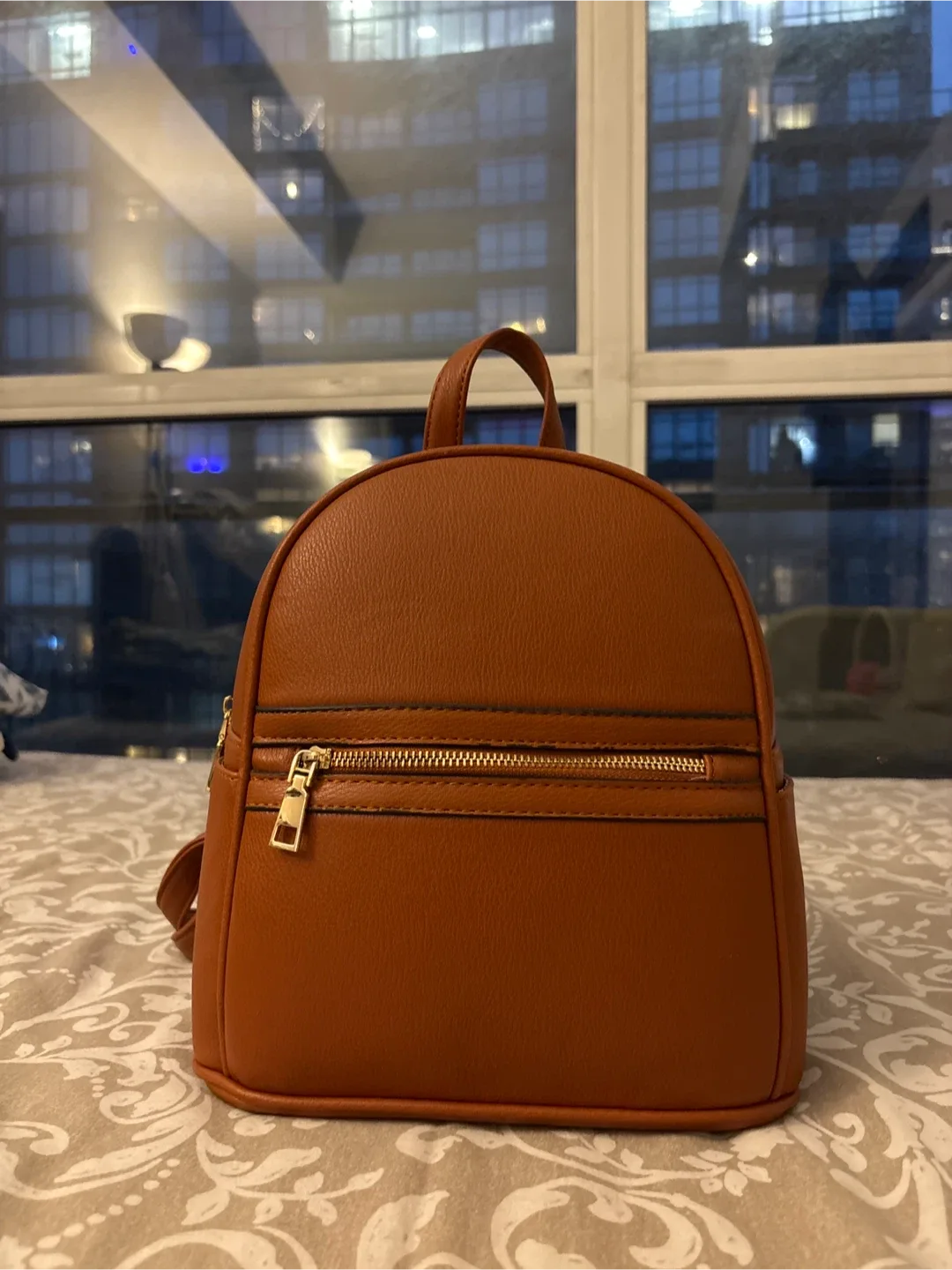 Brown Mini leather Backpack thumbnail