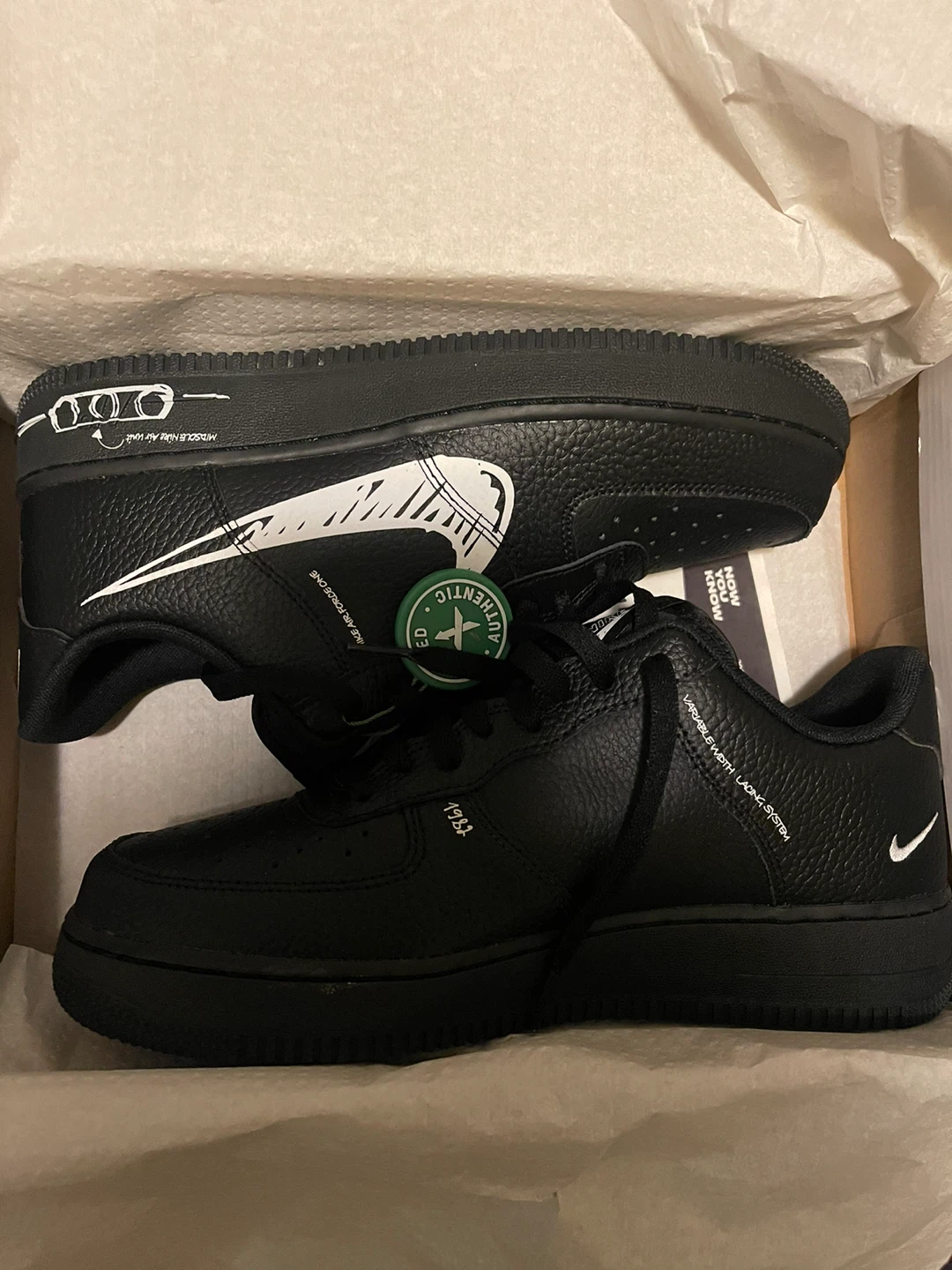 New Nike Air Force 1 Low Sketch Black US Mens 9