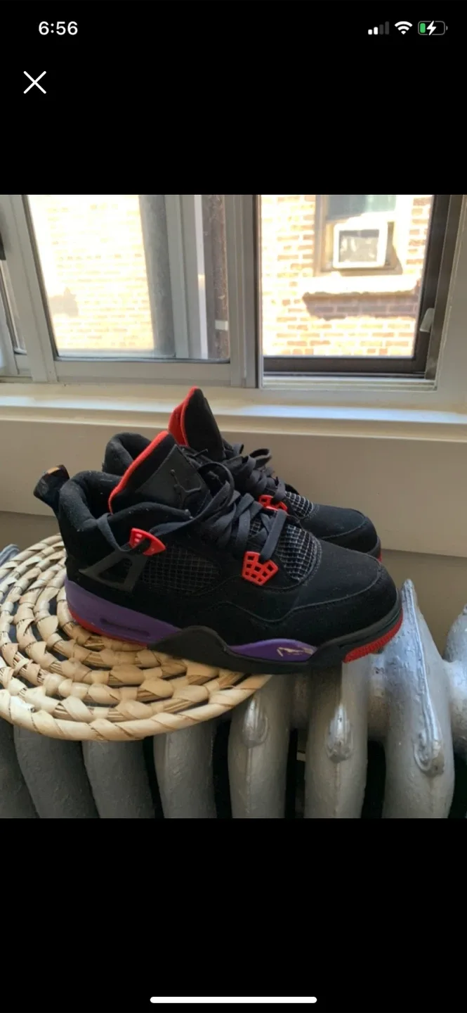 Air Jordan 4 Black/Red/Purple Sneakers