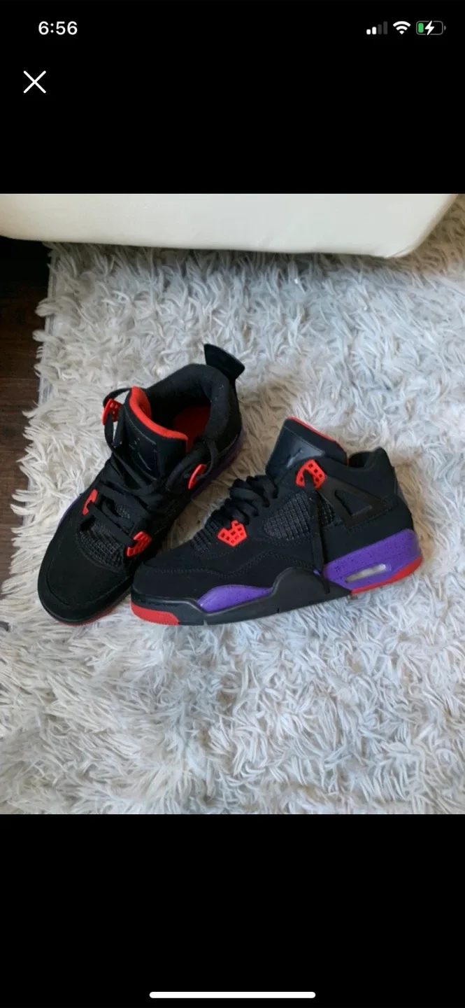 Air Jordan 4 Black/Red/Purple Sneakers image indicator(4)