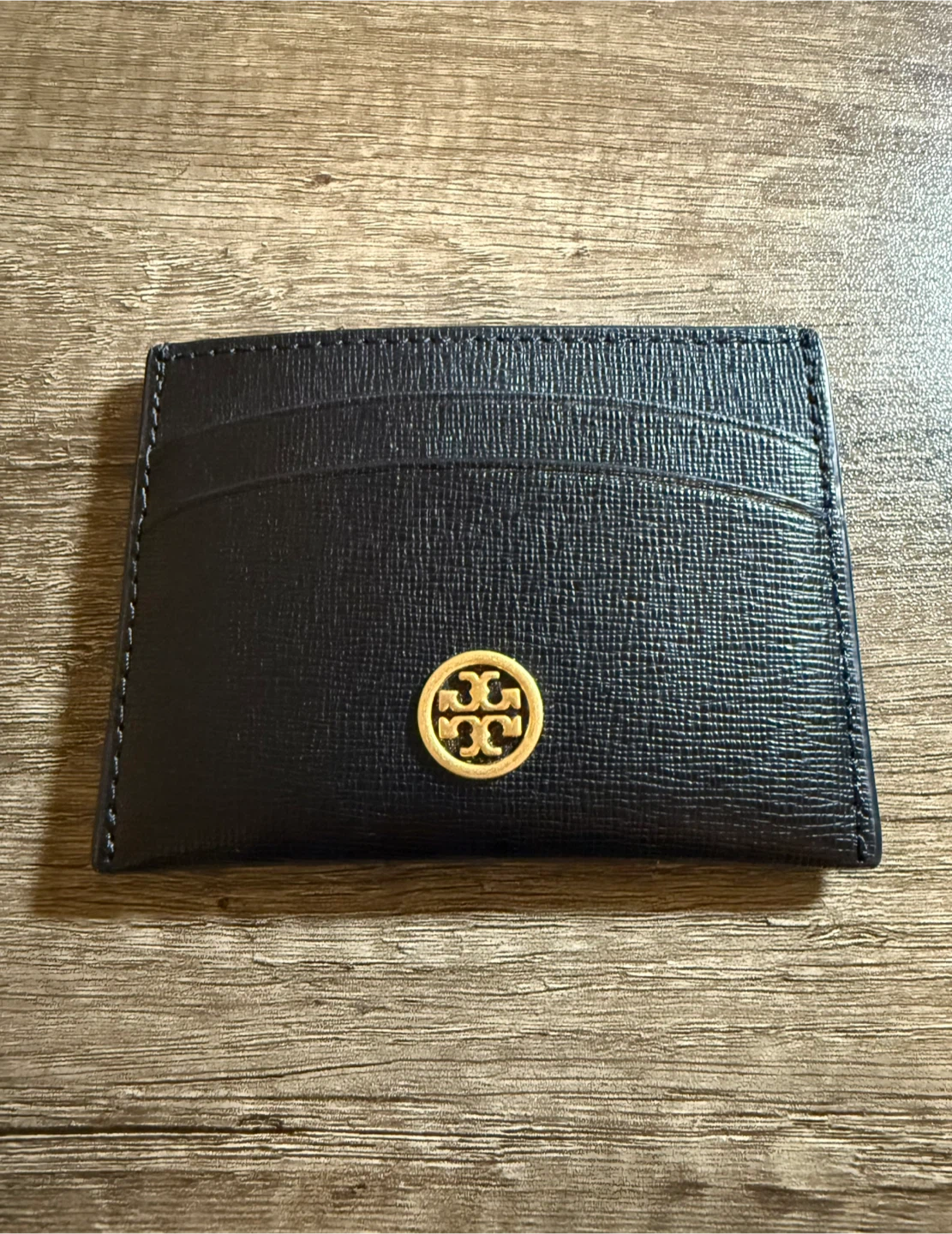 Tory Burch Black Leather Card Holder