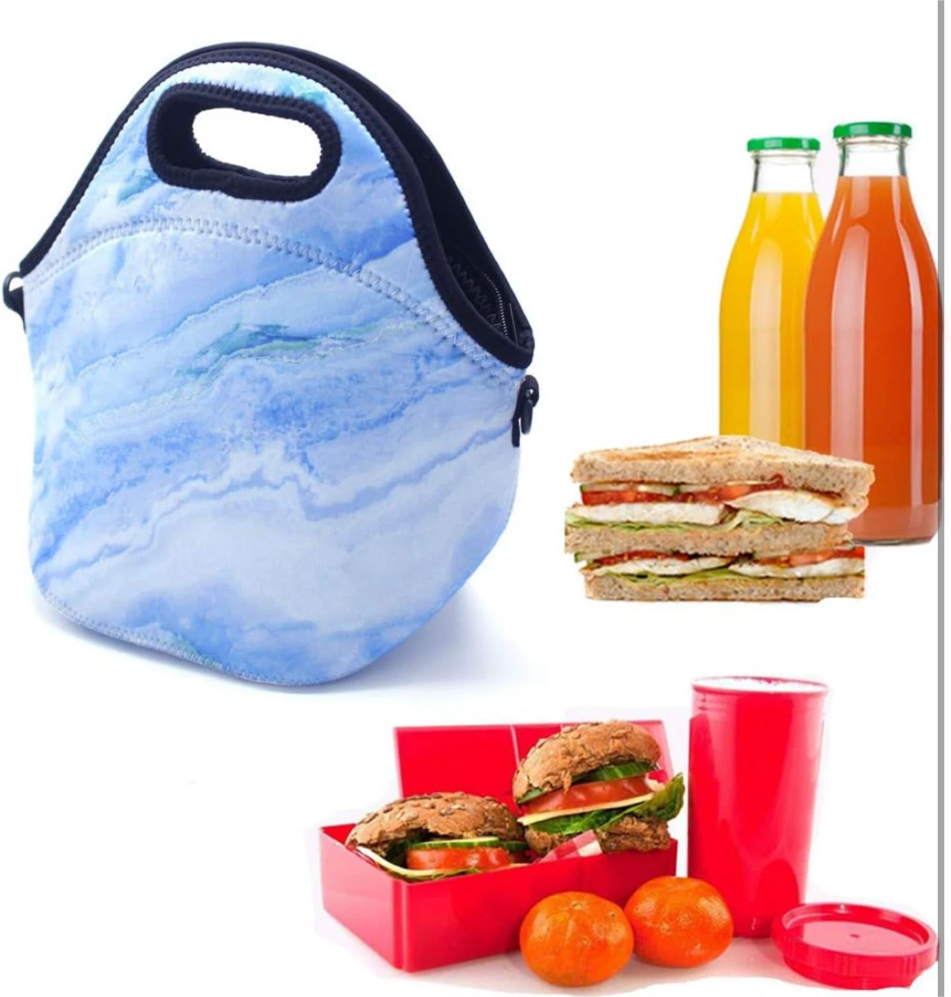 Blue Marble Lunch Bag - Insulated Tote - photo 5