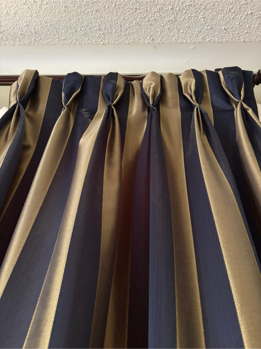 Striped Curtains - Brown & Navy image indicator(3)