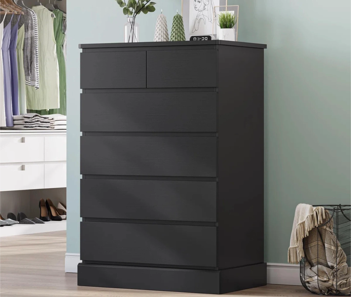 IKEA Hemnes Black-Brown 6-Drawer Dresser