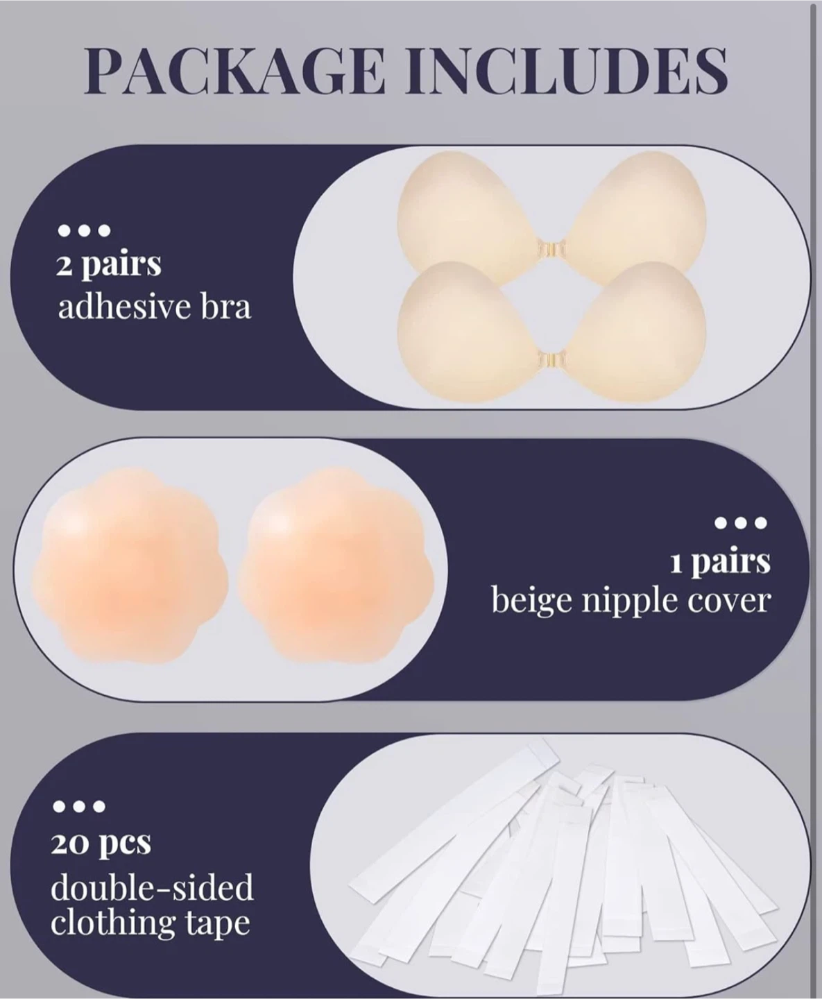 Adhesive Bra with Nipple Covers & Clothing Tape - photo 4