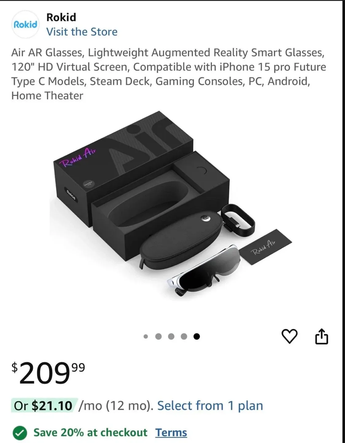 Rokid Air AR Glasses - Lightweight & Portable thumbnail