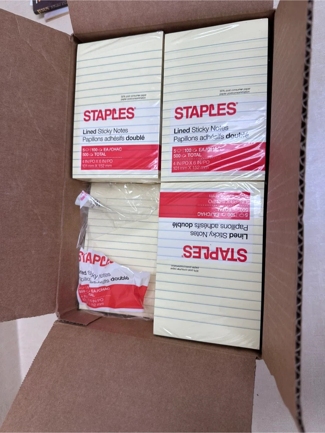 Staples Lined Sticky Notes - 5 Pads image indicator(4)