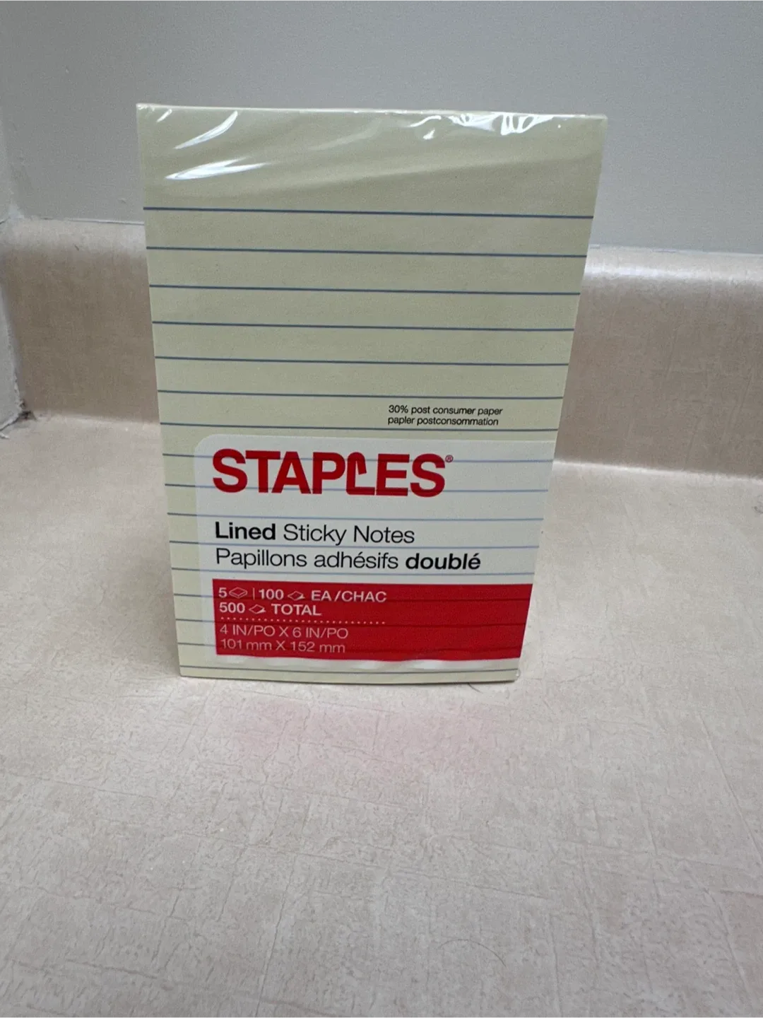 Staples Lined Sticky Notes - 5 Pads thumbnail