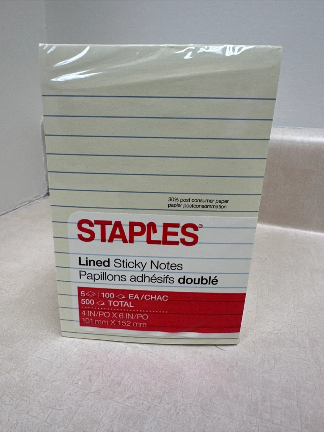 Staples Lined Sticky Notes - 5 Pads image indicator(5)