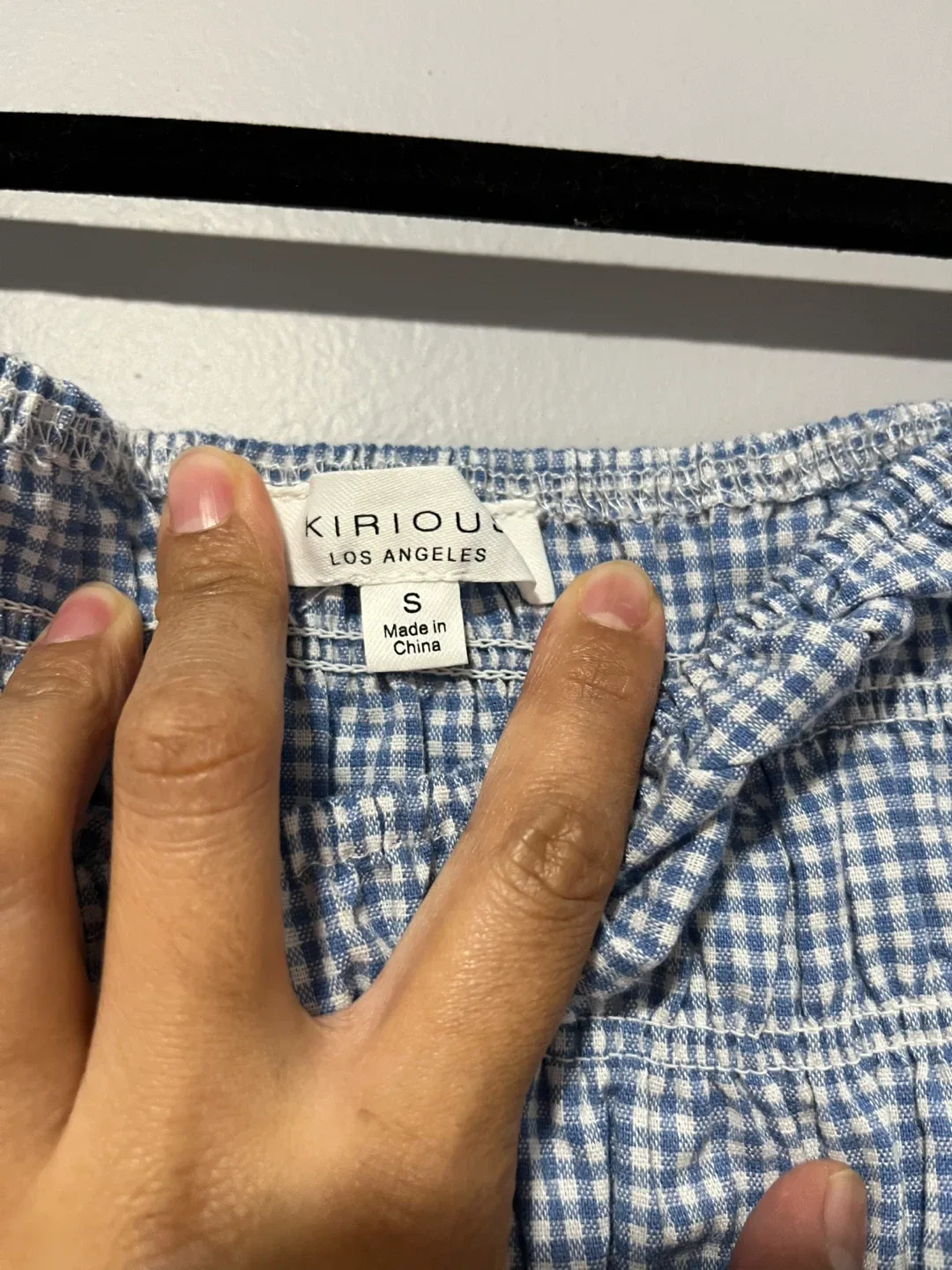 Kirious LA Blue Gingham Ruffle Dress - Size S image indicator(4)