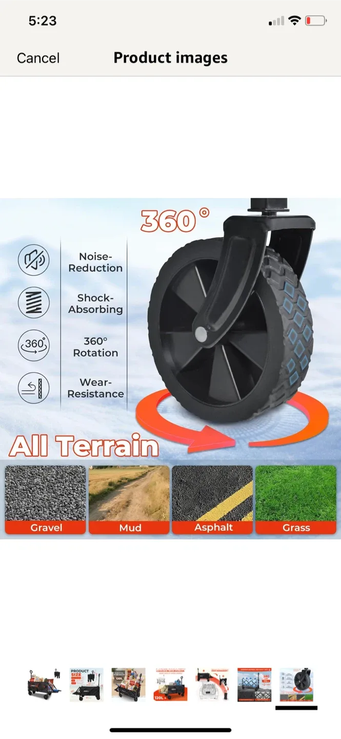 DUHKOI Collapsible Folding Wagon - Black image indicator(8)