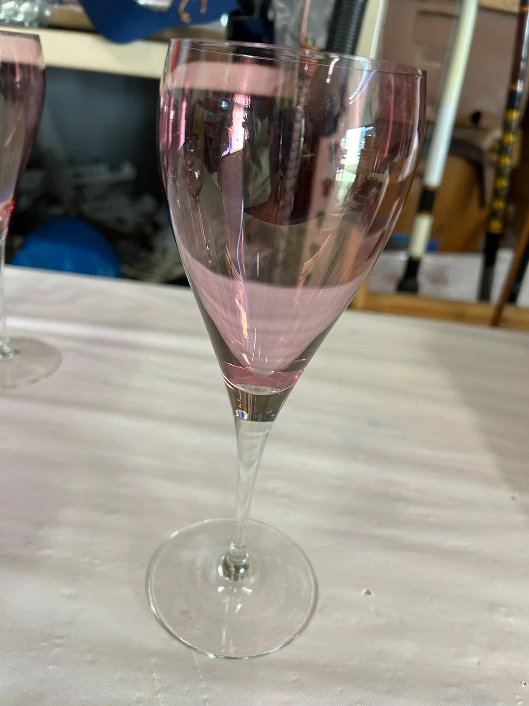 Vintage/1960’s/Set Of Pink Tinted Crystal Stemware/13 Pieces image indicator(3)