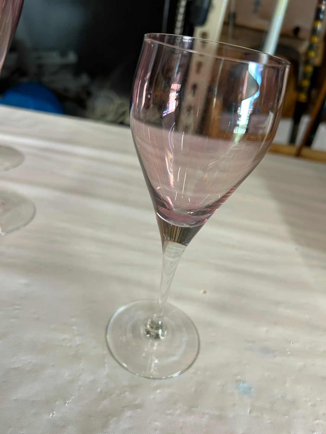 Vintage/1960’s/Set Of Pink Tinted Crystal Stemware/13 Pieces - photo 5