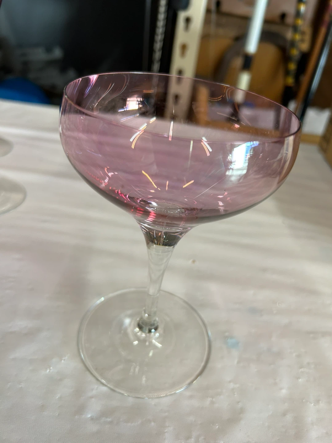 Vintage/1960’s/Set Of Pink Tinted Crystal Stemware/13 Pieces - photo 4