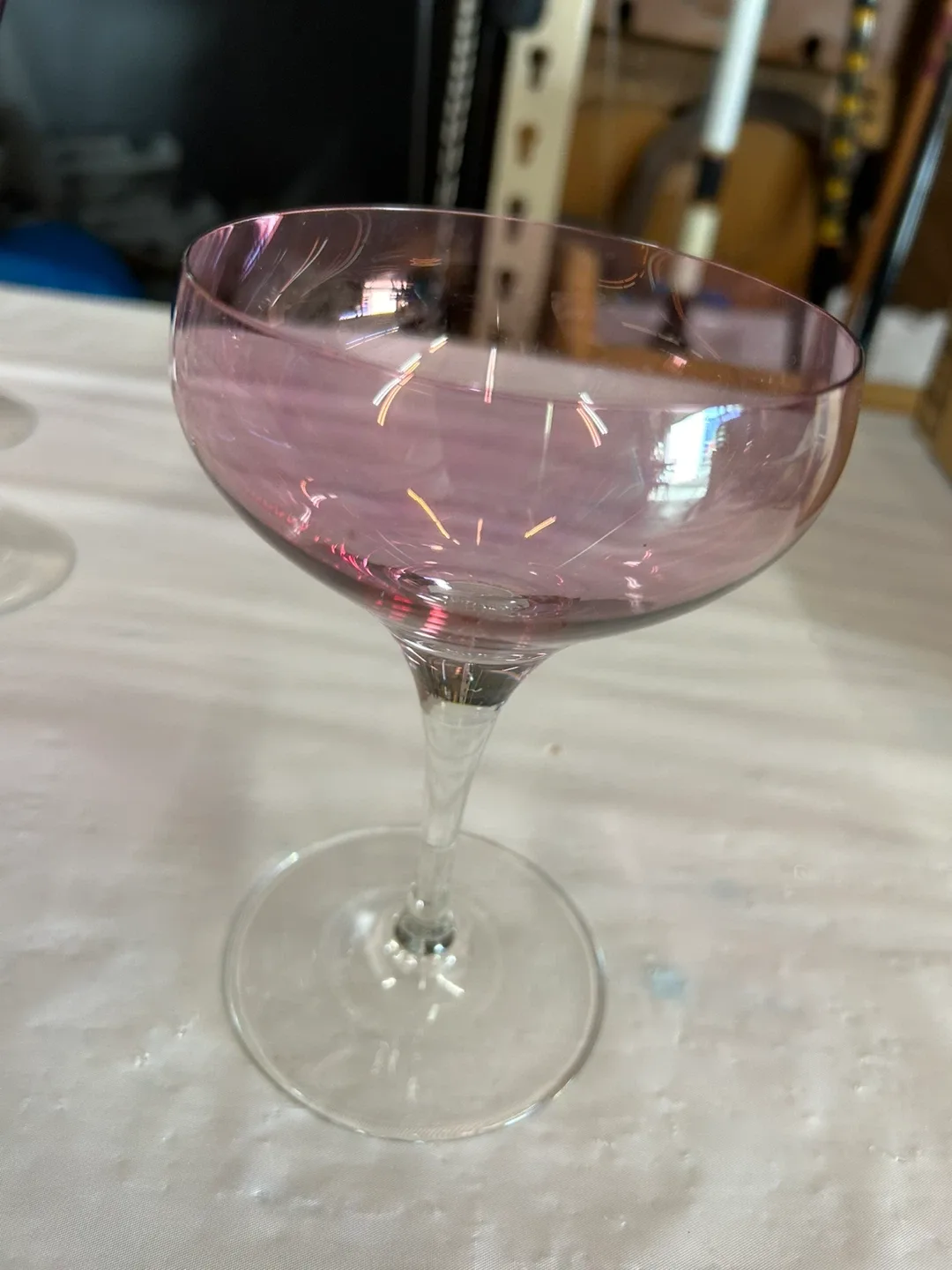 Vintage/1960’s/Set Of Pink Tinted Crystal Stemware/13 Pieces image indicator(4)