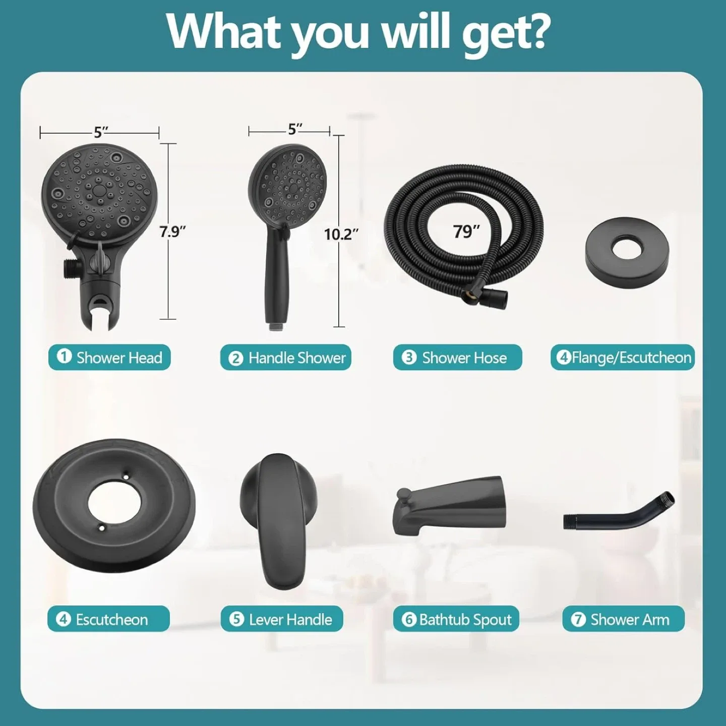 Replacement 5" Dual Shower Combo Trim Kit for Delta 13/14 Series image indicator(8)