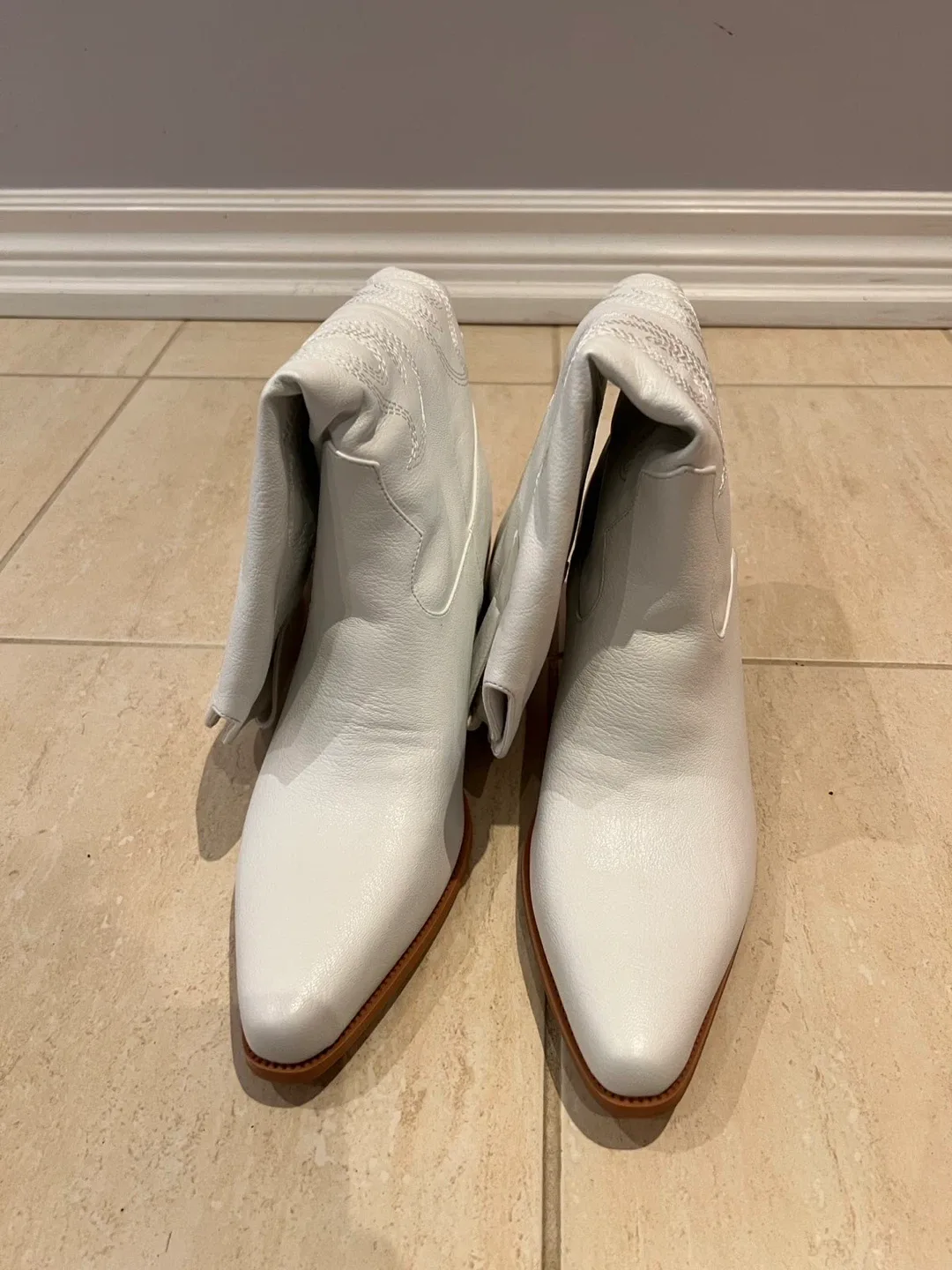 White Cowboy Boots - Size 10 image indicator(3)