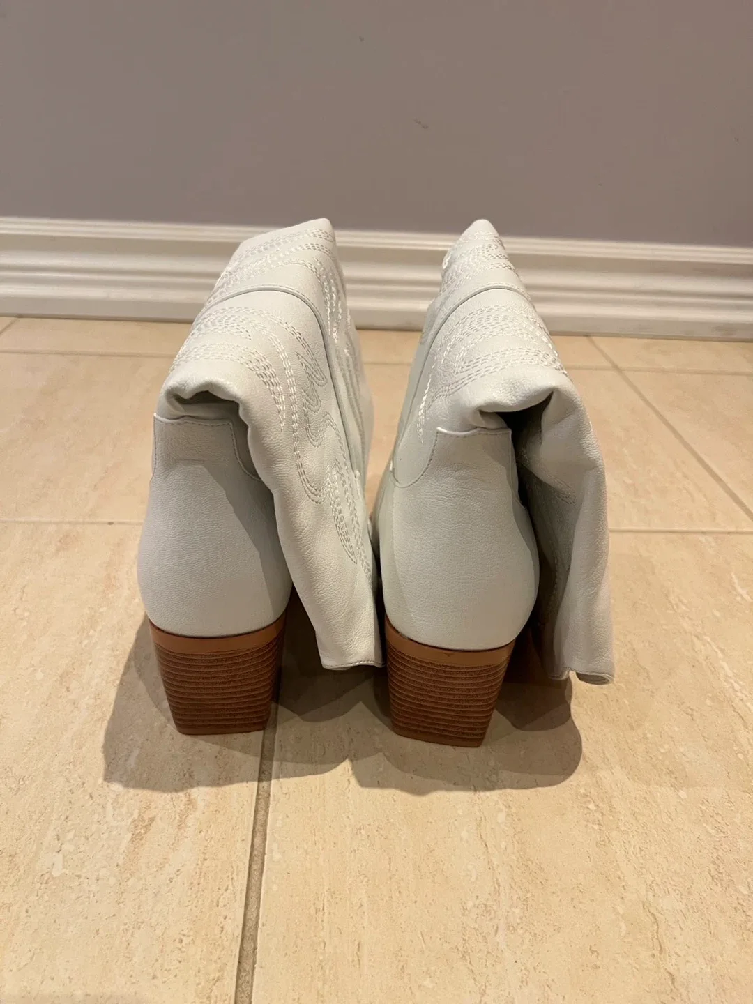 White Cowboy Boots - Size 10 image indicator(4)