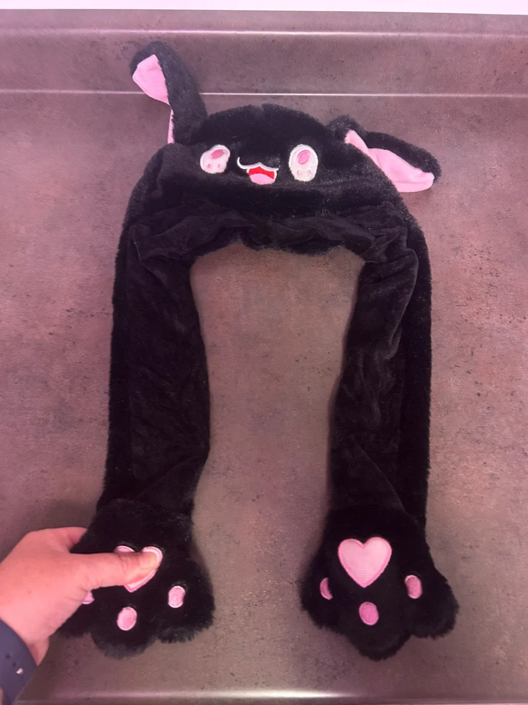 Black Bunny Hat with Moving Ears image indicator(2)