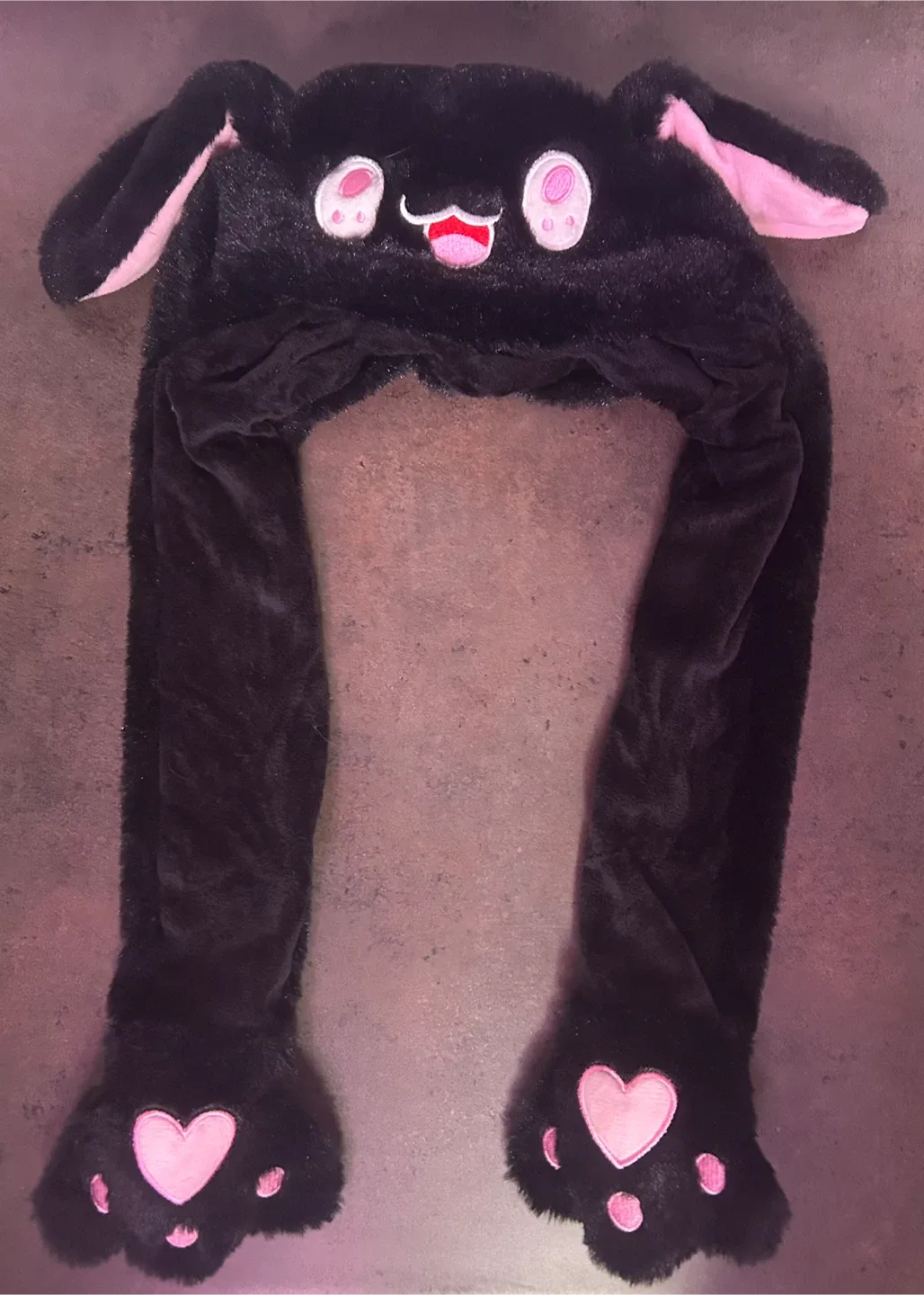 Black Bunny Hat with Moving Ears thumbnail