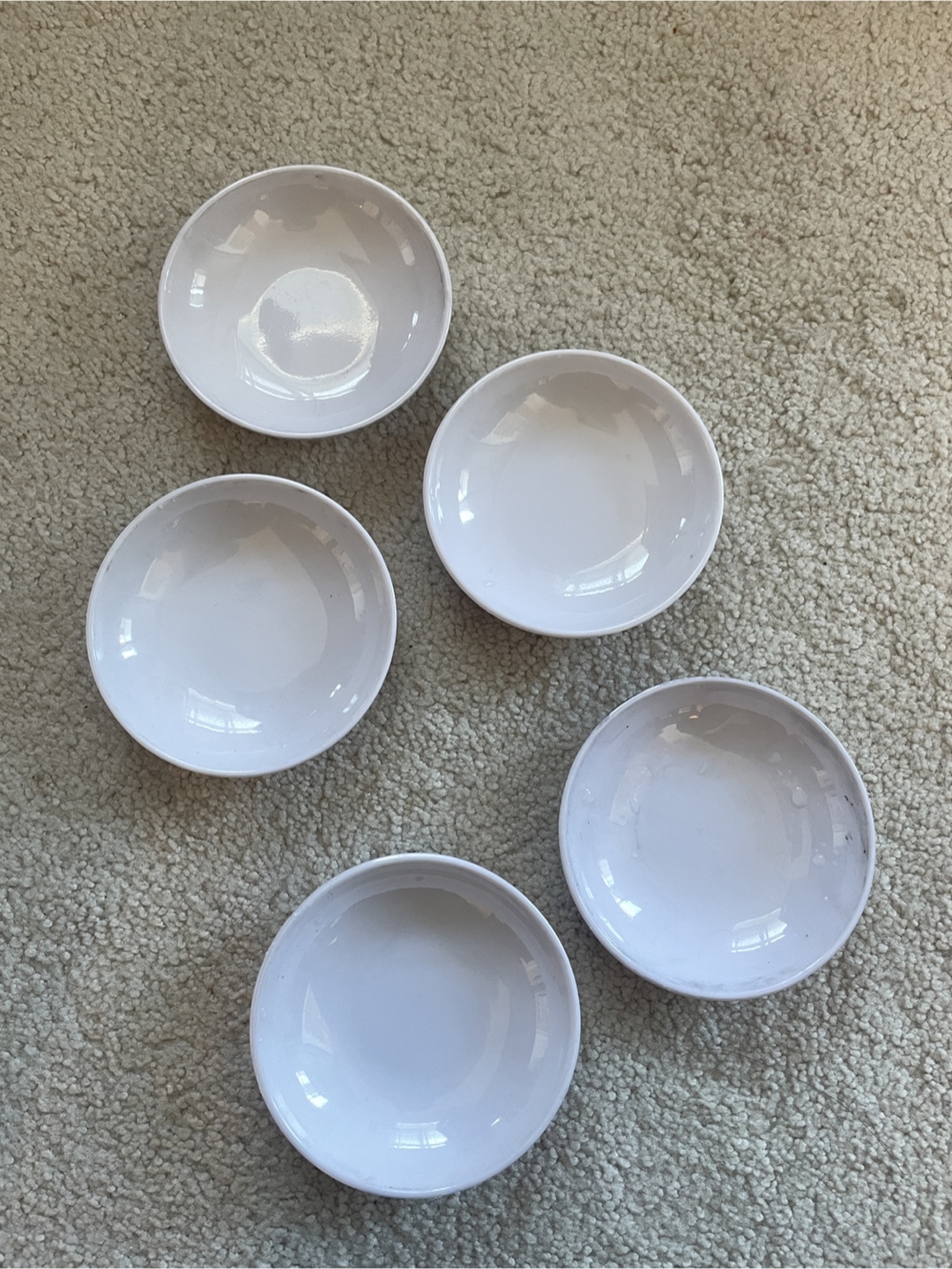 Set of 5 White Bowls
